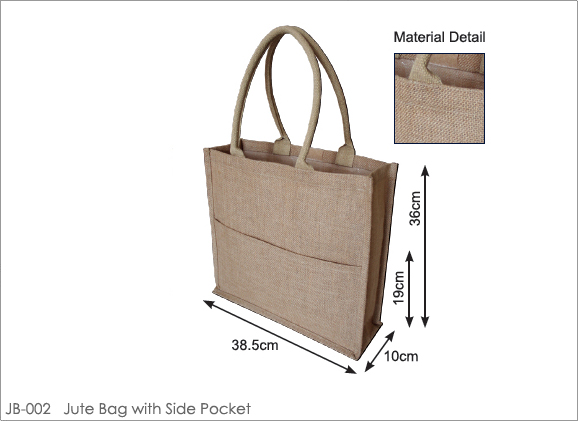 JB-002 - Jute Bag with Side Pocket